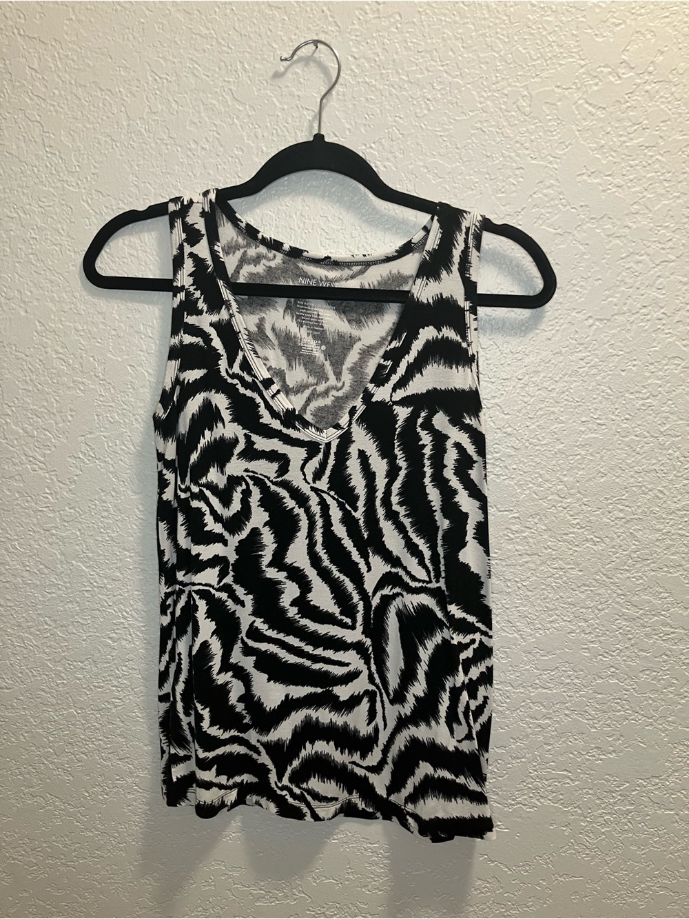 Zebra Print V-Neck Tank